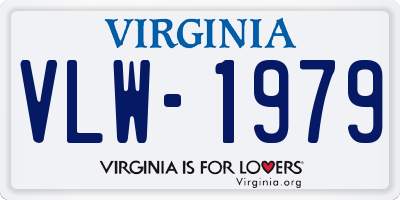 VA license plate VLW1979