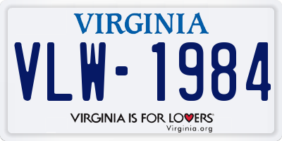 VA license plate VLW1984