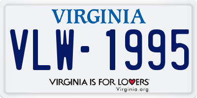 VA license plate VLW1995