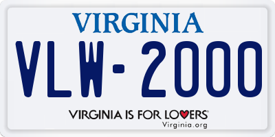 VA license plate VLW2000