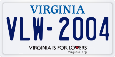 VA license plate VLW2004