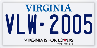 VA license plate VLW2005