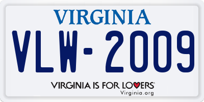 VA license plate VLW2009