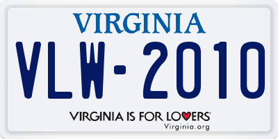 VA license plate VLW2010