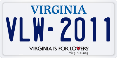 VA license plate VLW2011