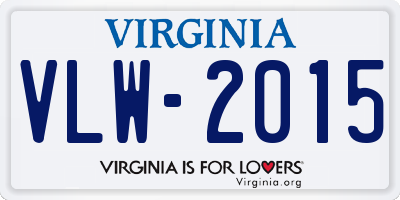 VA license plate VLW2015