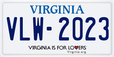 VA license plate VLW2023