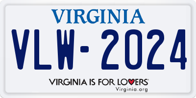 VA license plate VLW2024