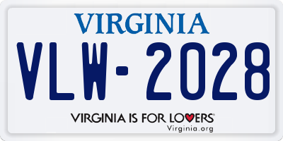 VA license plate VLW2028