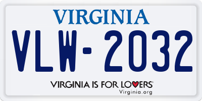 VA license plate VLW2032