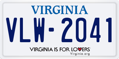 VA license plate VLW2041