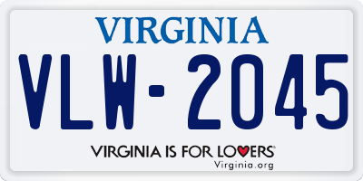 VA license plate VLW2045