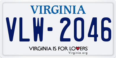 VA license plate VLW2046