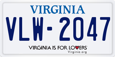 VA license plate VLW2047