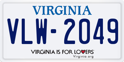 VA license plate VLW2049