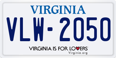 VA license plate VLW2050