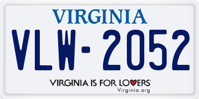 VA license plate VLW2052