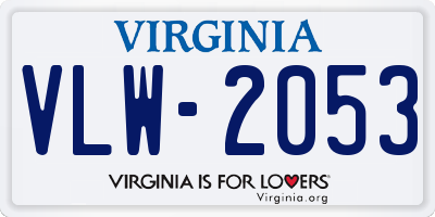 VA license plate VLW2053