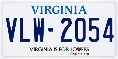 VA license plate VLW2054