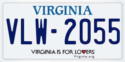 VA license plate VLW2055