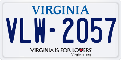 VA license plate VLW2057