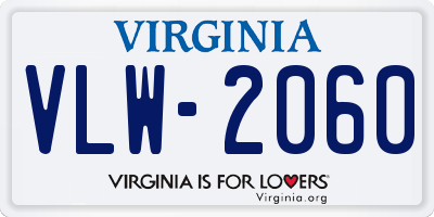 VA license plate VLW2060