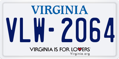 VA license plate VLW2064