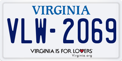 VA license plate VLW2069