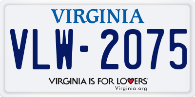 VA license plate VLW2075