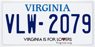 VA license plate VLW2079