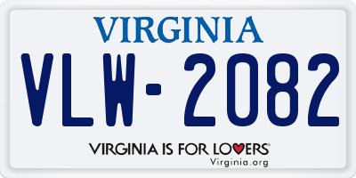 VA license plate VLW2082