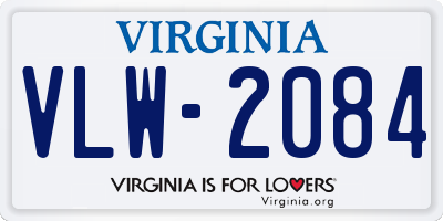 VA license plate VLW2084