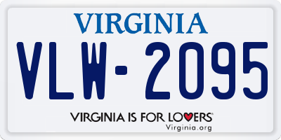 VA license plate VLW2095