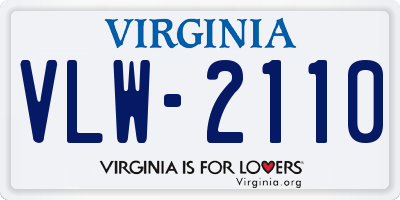 VA license plate VLW2110