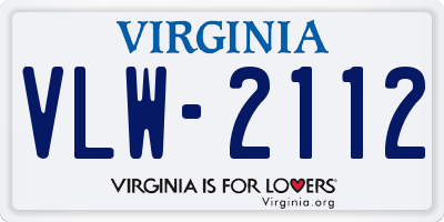 VA license plate VLW2112