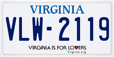 VA license plate VLW2119