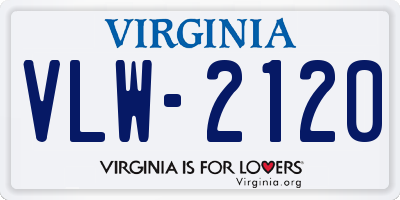 VA license plate VLW2120