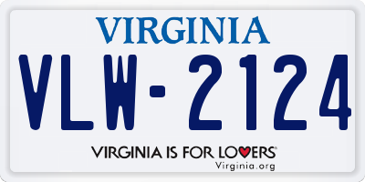 VA license plate VLW2124