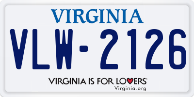 VA license plate VLW2126