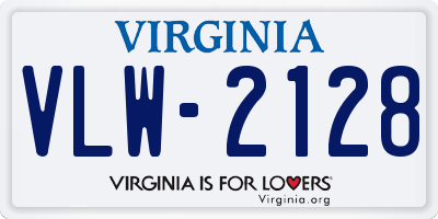 VA license plate VLW2128