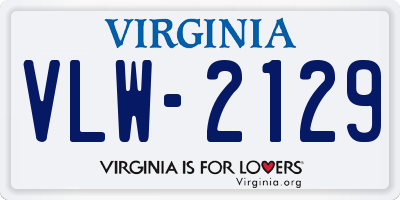 VA license plate VLW2129