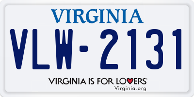 VA license plate VLW2131