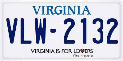 VA license plate VLW2132