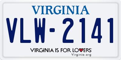 VA license plate VLW2141