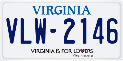 VA license plate VLW2146