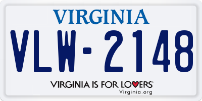 VA license plate VLW2148