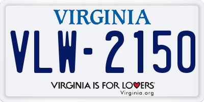 VA license plate VLW2150