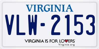 VA license plate VLW2153