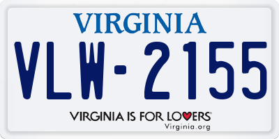 VA license plate VLW2155