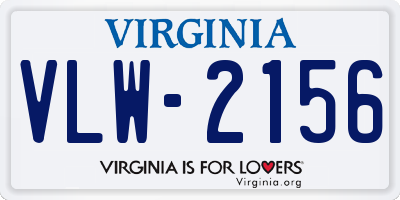 VA license plate VLW2156